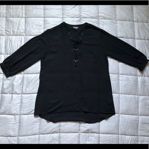 Long sleeve mesh blouse